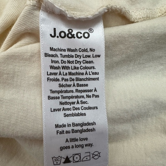 J.O&CO Cream Waist Length T-Shirt 100% Cotton - Picture 7 of 8